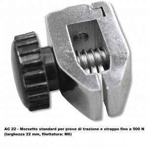 AC 22 - Morsetto standard per prove di trazione e strappo fino a 500 N (larghezza 22 mm, filettatura: M6)